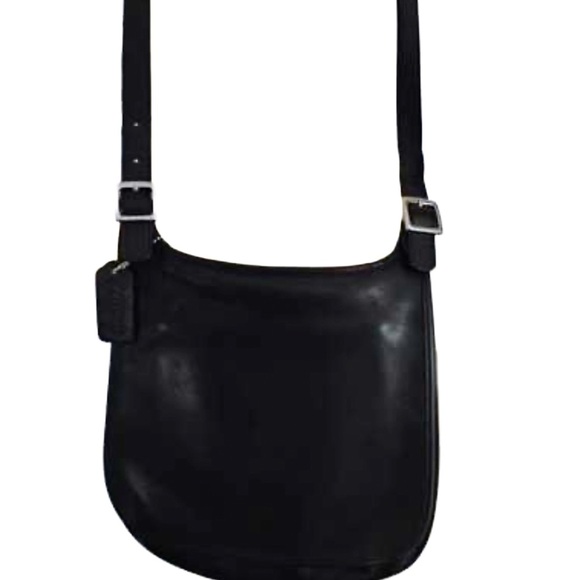 Coach Vintage Black Leather Crossbody Shoulder Hippie Flap Bag 9135 - Picture 1 of 16